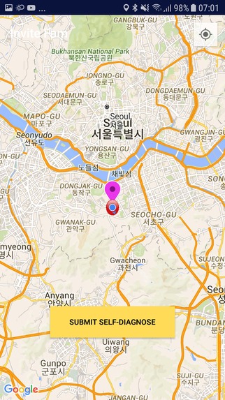 Maping Covid 19 self diagnose and tracker app – screenshot 2