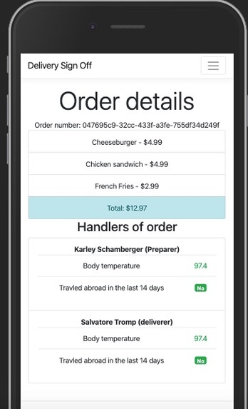 Delivery Sign Off – screenshot 1