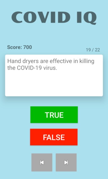 Covid IQ – screenshot 1