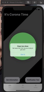 CoronaDistanceIOS – screenshot 3