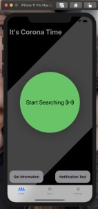 CoronaDistanceIOS – screenshot 1