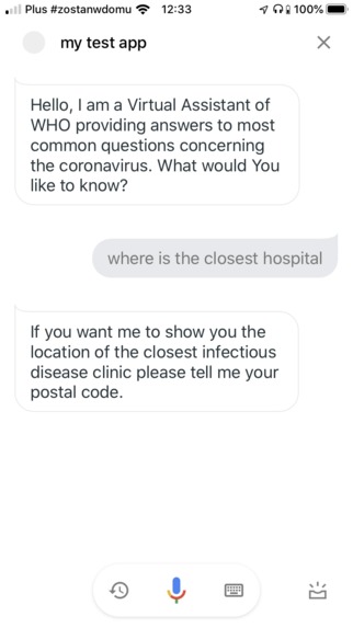 Voice & Text AI Virtual Assistant- Coronavirus Info – screenshot 1