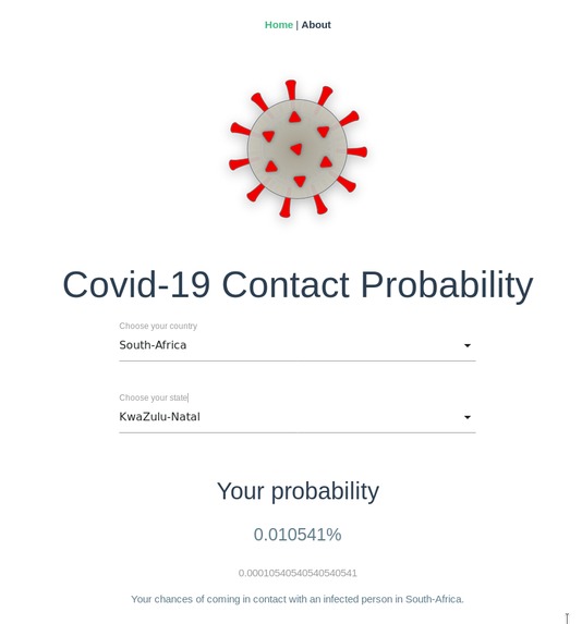 Covid-19 Contact Probability – screenshot 1