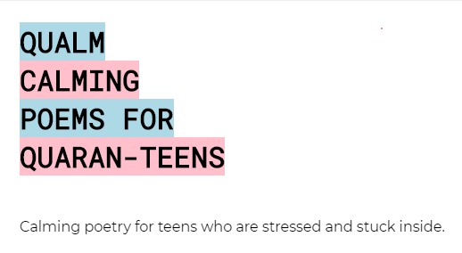 Qualm Calming Poems for Quaran-teens – screenshot 1
