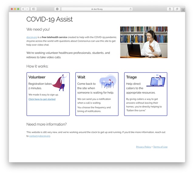 doc19.org - telehealth for COVID-19 – screenshot 2