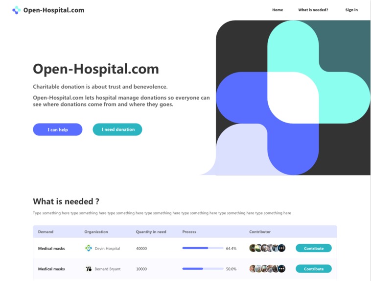 OpenHospital: Online hub for medical equipment fundraisers – screenshot 1