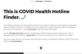 COVID Health Hotline Finder