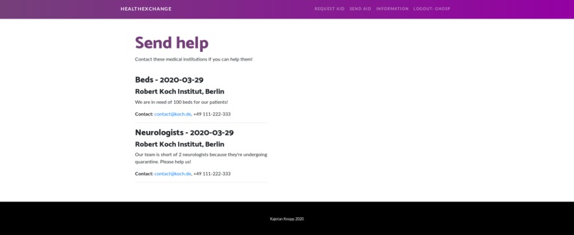 HealthExchange – screenshot 2
