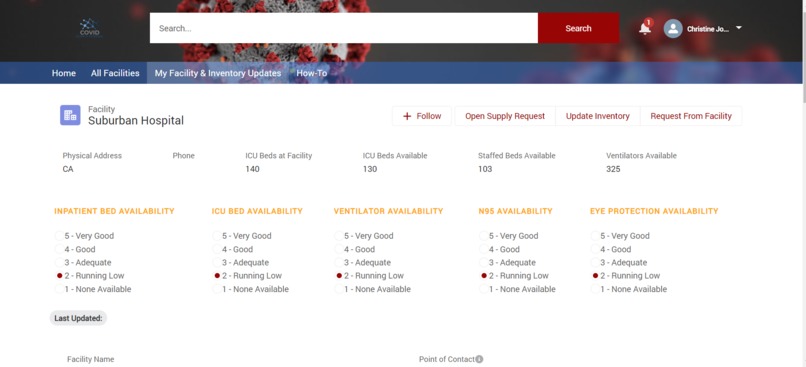 COVID Supply Central - Real-Time Hospital Supply Data Portal – screenshot 3