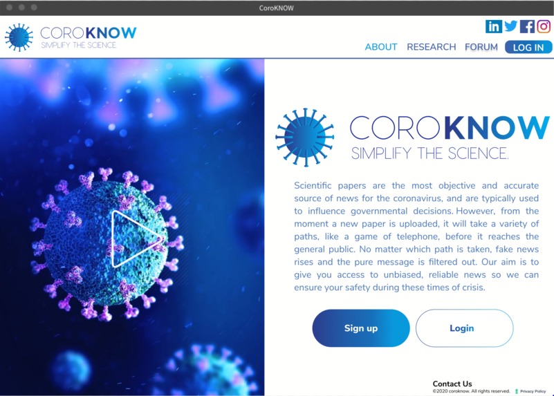 CoroKNOW – screenshot 1