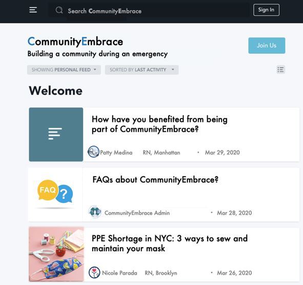 CommunityEmbrace: A Mental Health Network for Health Workers – screenshot 1