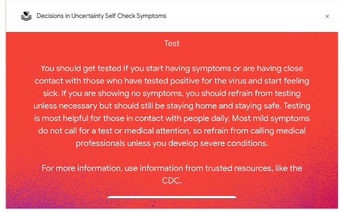 Decisions in Uncertainty Self Check Symptoms – screenshot 3