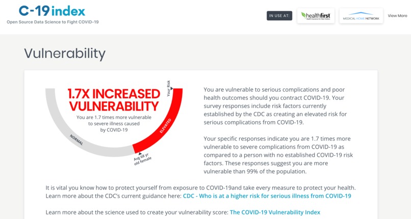 C-19 Vulnerability Index - Powered by ClosedLoop.ai – screenshot 4