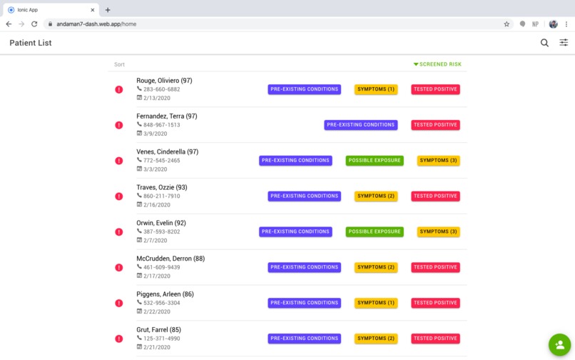 Risk stratification patient dashboard updated by patients  – screenshot 5