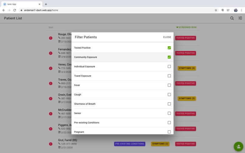 Risk stratification patient dashboard updated by patients  – screenshot 6