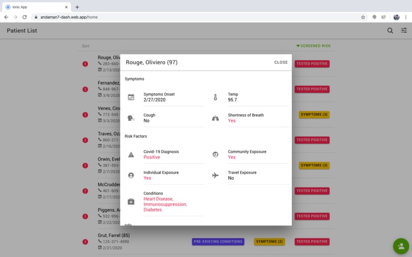 Risk stratification patient dashboard updated by patients  – screenshot 7