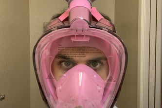 turning a $12 snorkel mask into a full face respirator <15