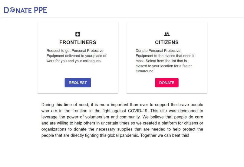 Donate PPE – screenshot 1