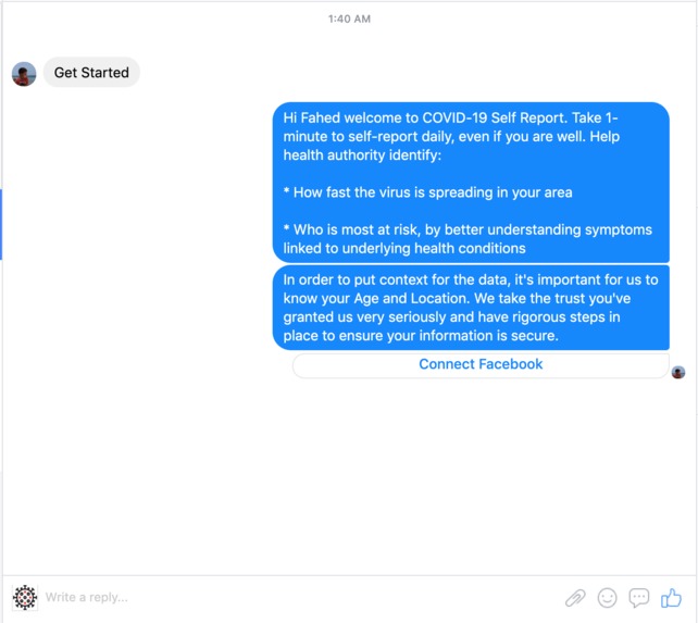 COVID-19 Daily Self Report – screenshot 2