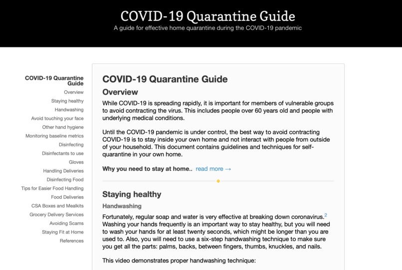 COVID-19 Quarantine Guide for Vulnerable Populations – screenshot 1