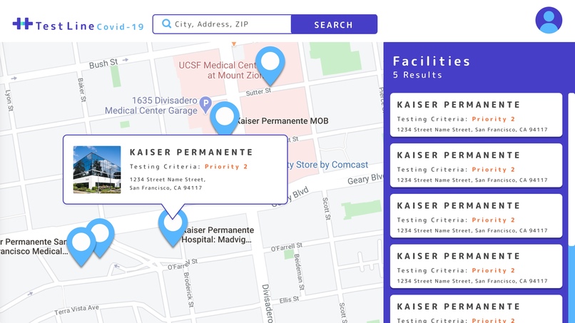 TestLine COVID-19 – screenshot 1
