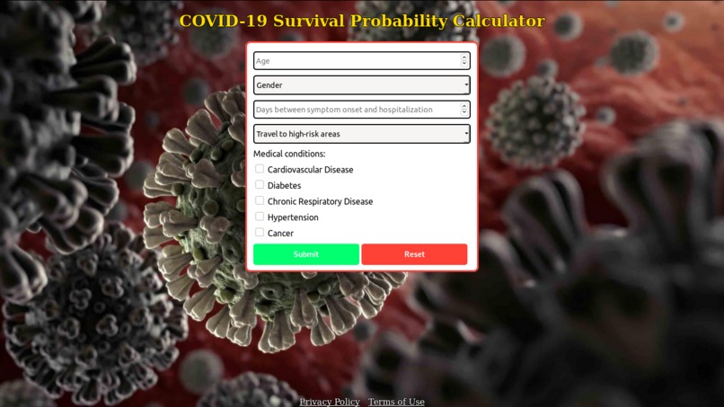 COVID-19 Survival Calculator – screenshot 1