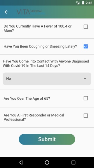 Vita Medical Solutions Covid-19 App – screenshot 5