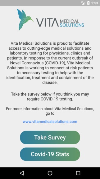Vita Medical Solutions Covid-19 App – screenshot 1