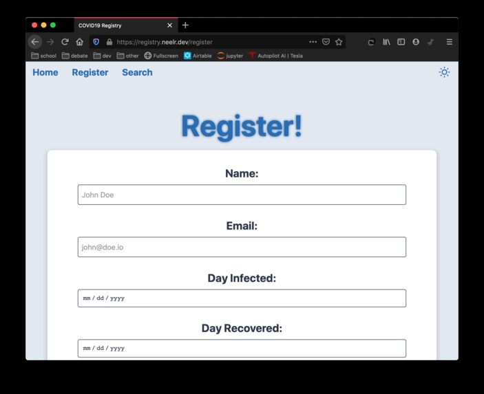 Global COVID19 Registry – screenshot 1