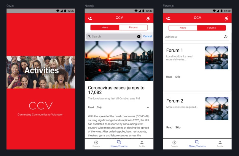 CCV (Connecting Communities to Volunteer) - Covention – screenshot 1