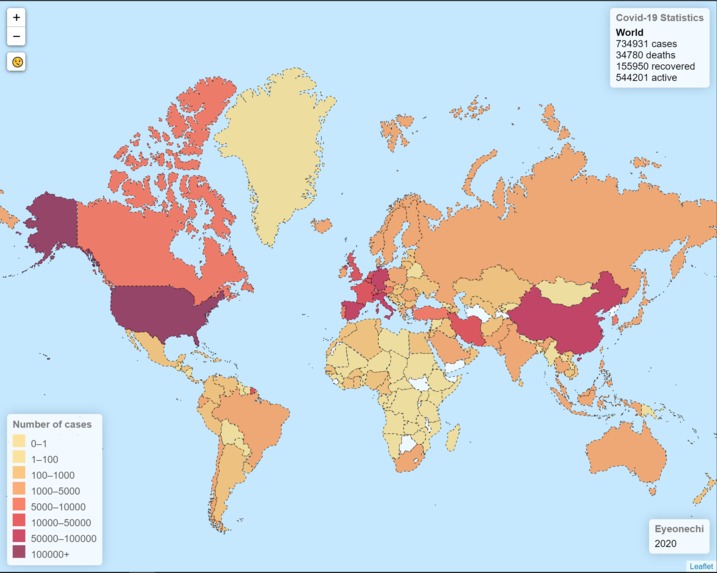 Coronavirus Choropleth – screenshot 1
