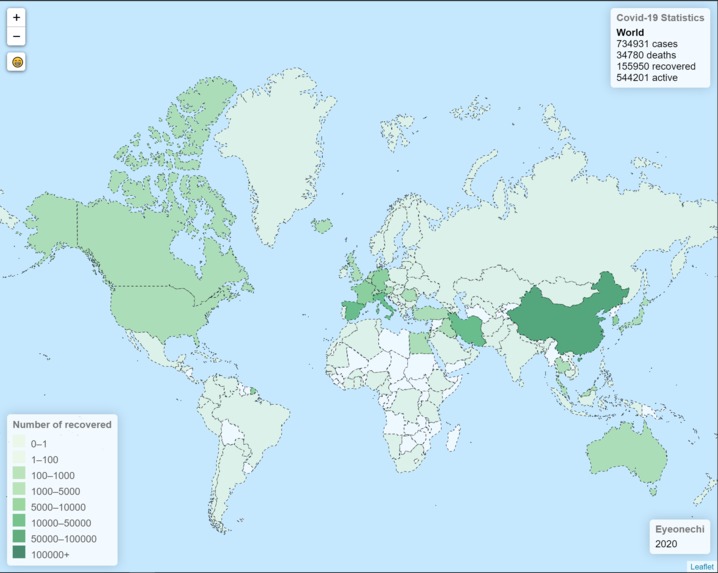 Coronavirus Choropleth – screenshot 2