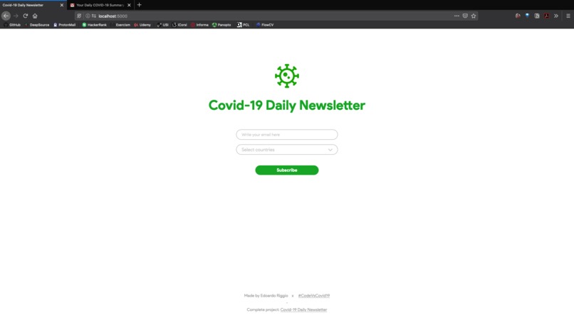 Covid-19 Daily Newsletter – screenshot 1
