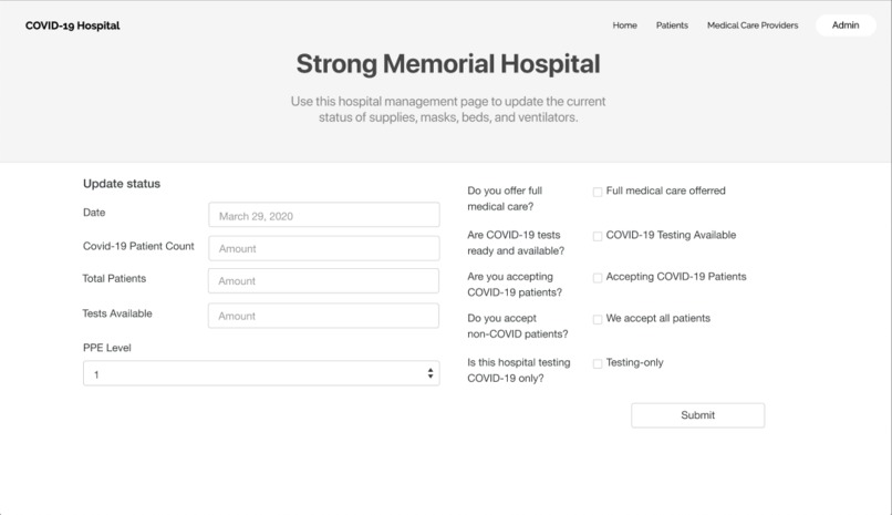 CovidHospital.org – screenshot 3