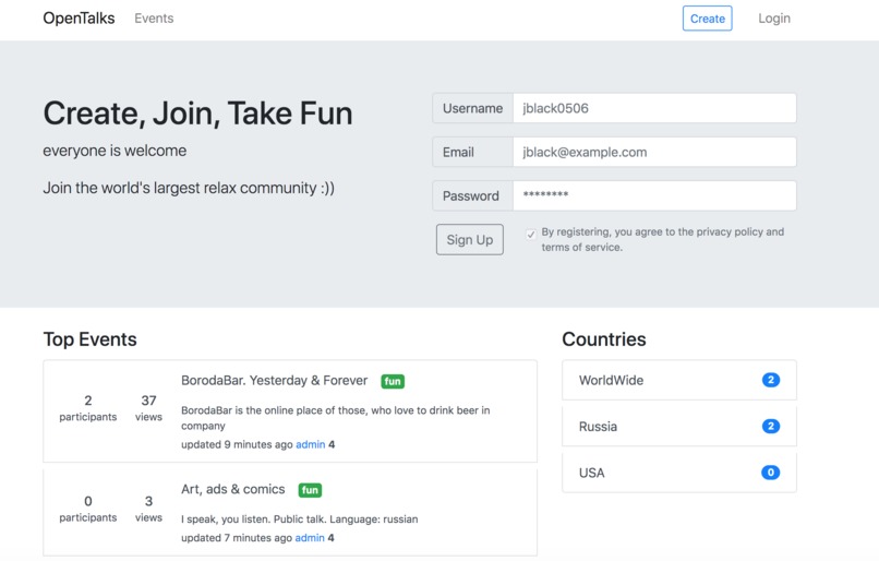 Open Talks – screenshot 2