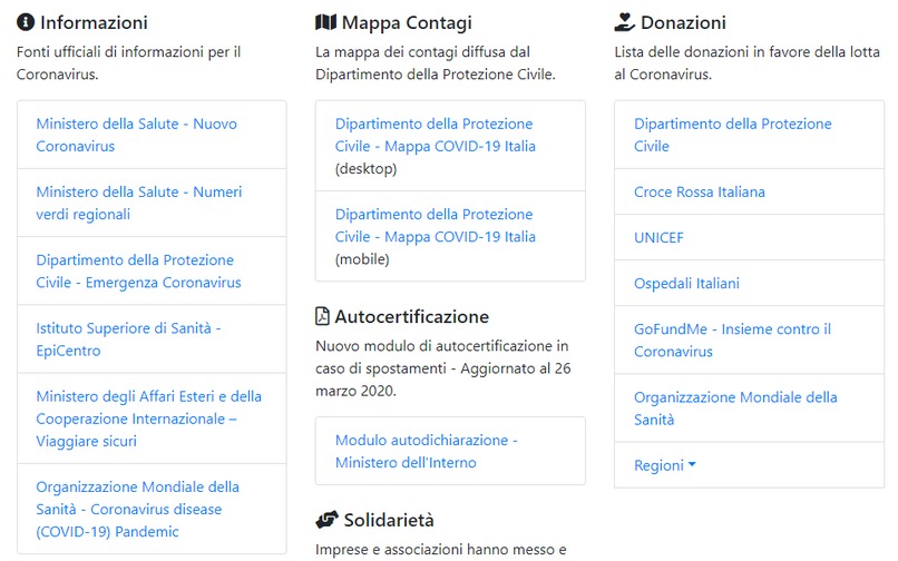 Coronavirus Informazioni Italia – screenshot 2