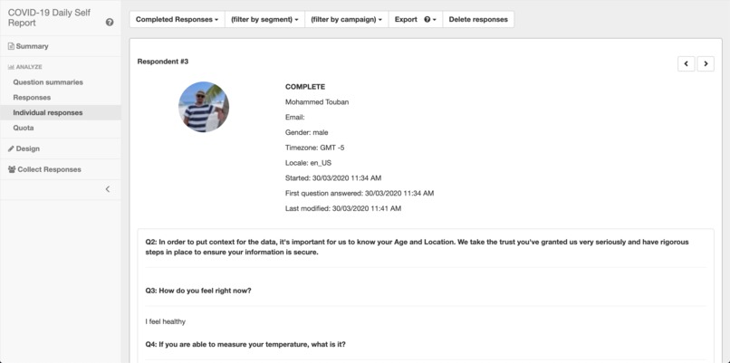 COVID-19 Daily Self Report – screenshot 5
