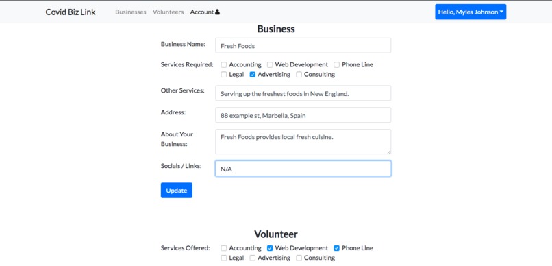 CovidBizLink – screenshot 2