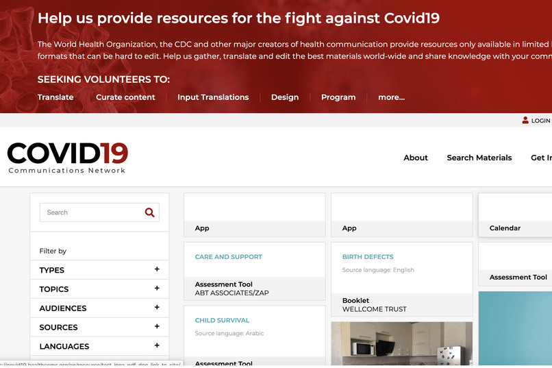 Covid19 Communications Network – screenshot 1