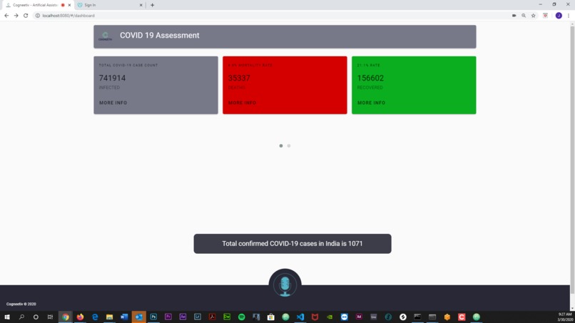 Project Cogneetiv COVID-19 | NLU AI Risk Assessment Test   – screenshot 1