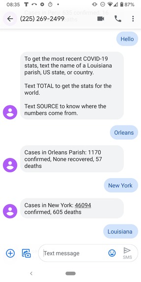 Covid Texting Service – screenshot 1