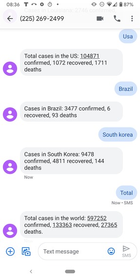 Covid Texting Service – screenshot 2