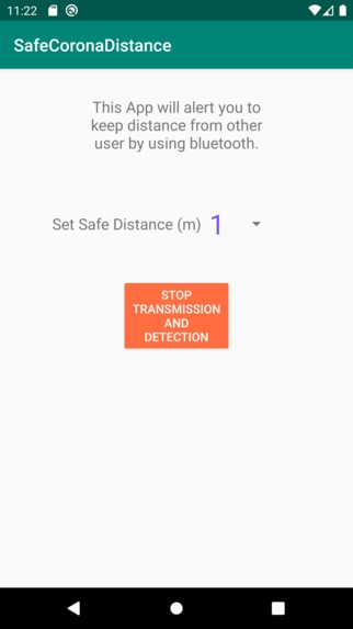 Safe Corona Distance App – screenshot 1