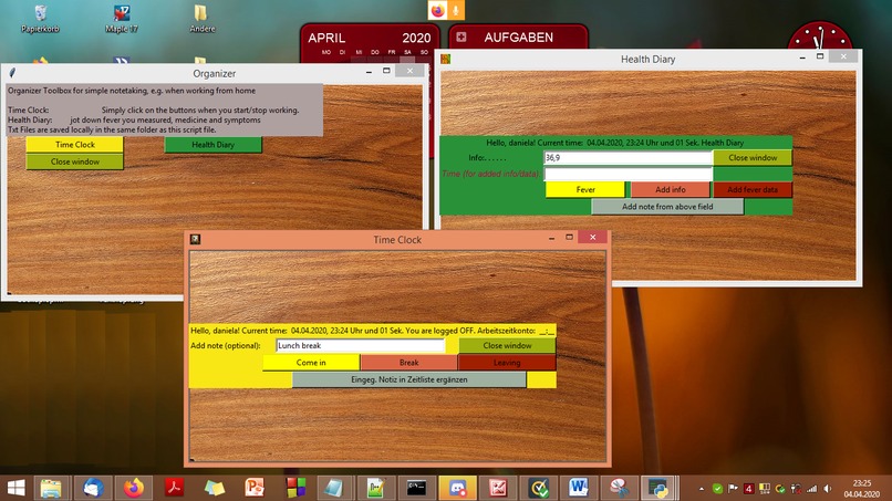 Offline note-app and time clock – screenshot 1