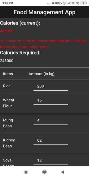 Food Management App – screenshot 3