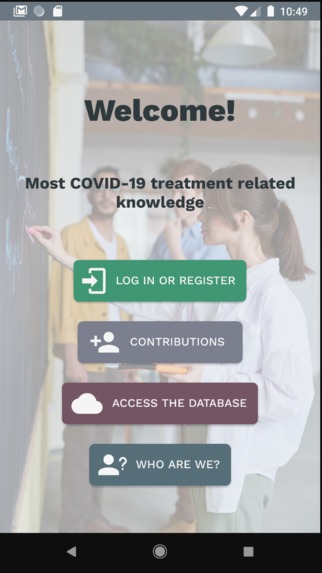 COVID-19 Treatment Database – screenshot 1