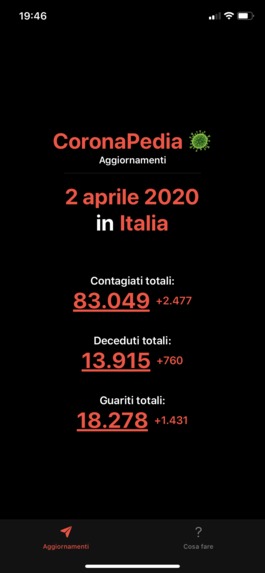 CoronaPedia – screenshot 1