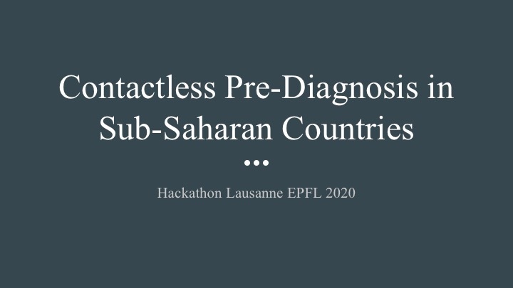 Contactless Pre Diagnosis in sub saharan countries  – screenshot 2