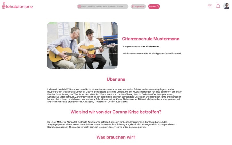 lokalpioniere Die Plattform für Zusammenarbeit in der Region – screenshot 2