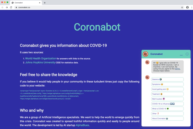 Coronabot – screenshot 2